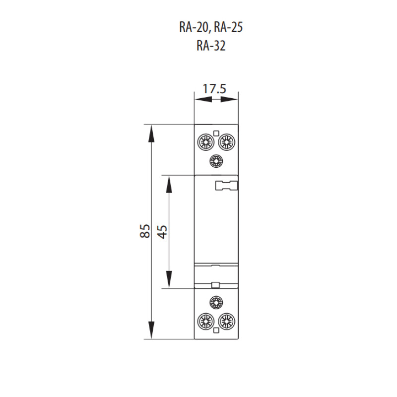 Контактор модульний 2P 32A 2NO 230V [2464075] RA 32-20 ETI
