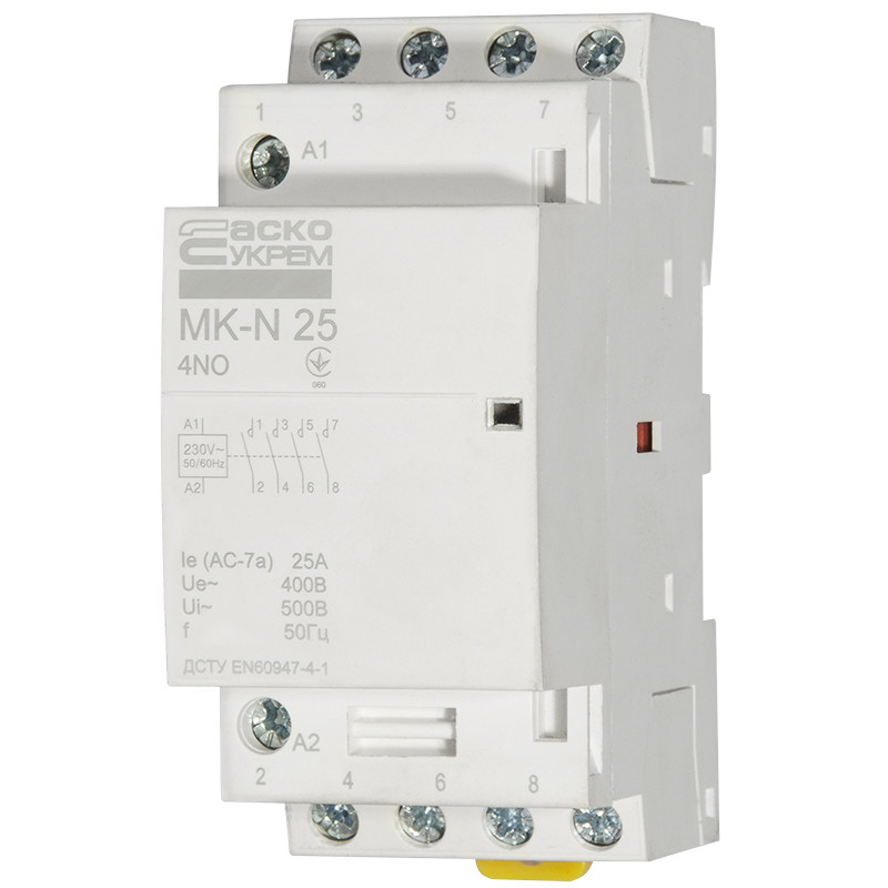 Контактор модульний 4P 25A 4NO 220V [A0040030027] MK-N АСКО