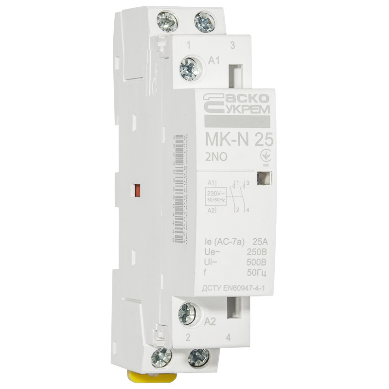 Контактор модульний 2P 25A 2NO 220V [A0040030025] MK-N АСКО