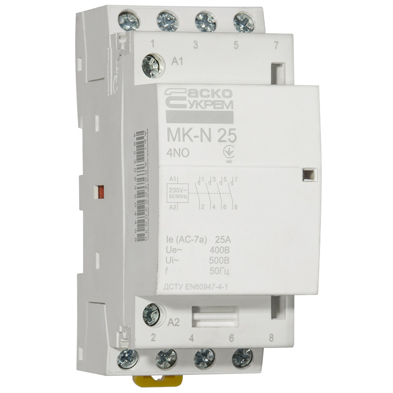 Контактор модульний 4P 25A 4NO 220V [A0040030027] MK-N АСКО