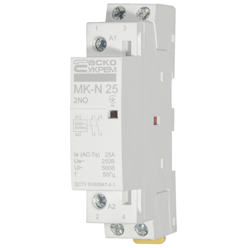 Контактор модульний 2P 25A 2NO 220V [A0040030025] MK-N АСКО