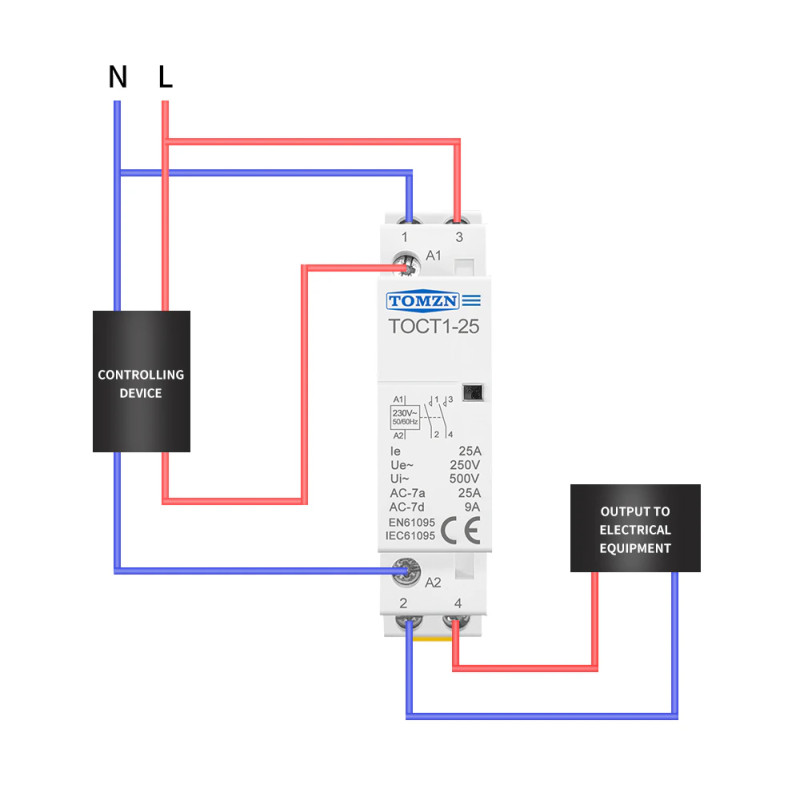 Контактор модульный 2P 16А 2NC 220V [TOCT1-16-AC-2NC] TOCT1-16 TOMZN