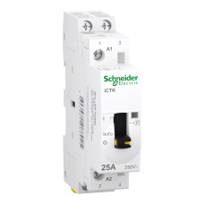 Контактор модульный с ручным управлением 2P 25A 2NO 230V [A9C41225] Acti9 iCTK Schneider Electric