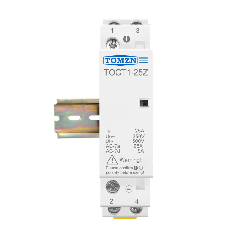 Контактор модульный 2P 25А 1NO+1NC 24V DC [TOCT1-25Z-DC-24V-1NO-1NC] TOCT1-25Z TOMZN