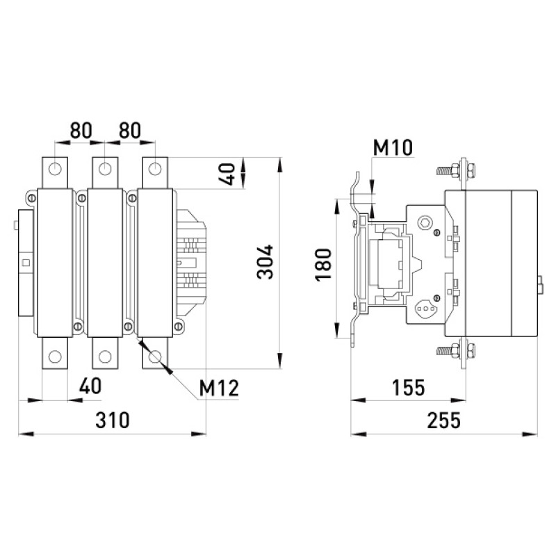 Контактор (пускатель) 630А 380В 1НО [i.0090055] e.industrial.ukc.630.380 E.NEXT
