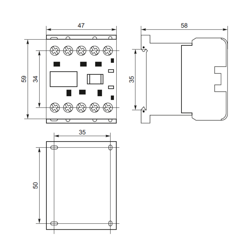 Контактор (пускач) 12А 220В 1NO [Б00029563] CJX2-К-1210 CNC