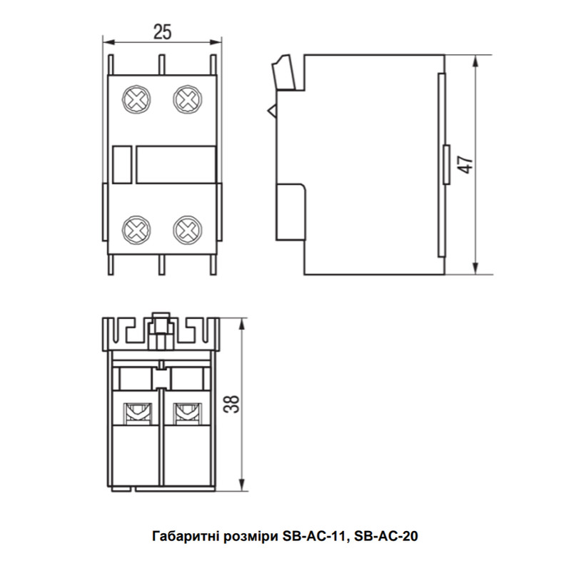Дополнительный контакт 1NO+1NC [F4-SB-AC-11] SB-AC-11 UEC