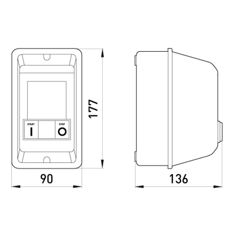 Контактор (пускач) в оболонці 9А 230В [i0100012] e.industrial.ukq.9mb.9A E.NEXT