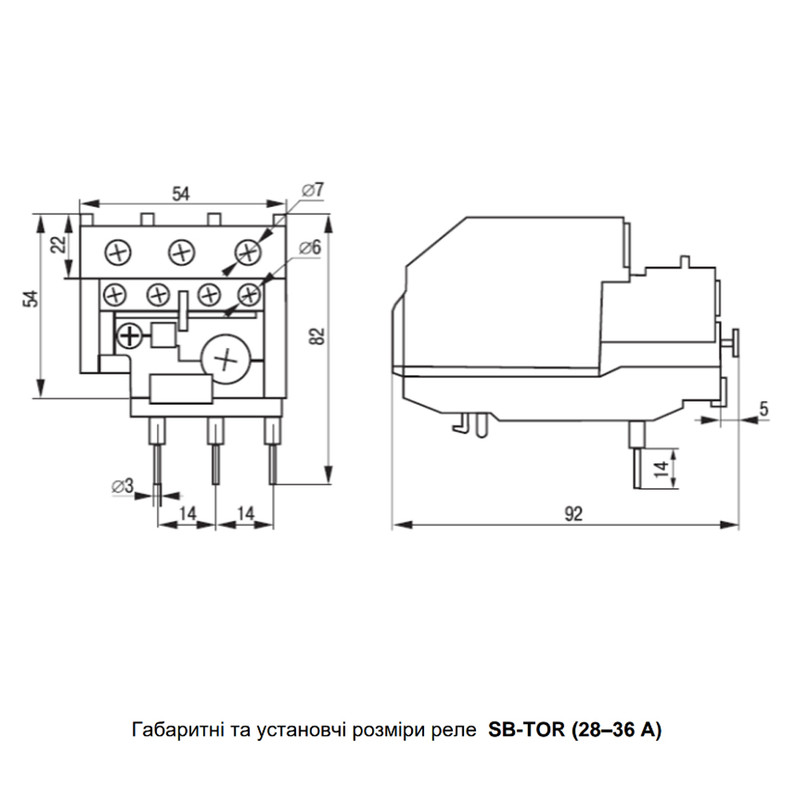 Теплове реле 28-36А [TR2-SB-TOR-28-36] SB-TOR UEC