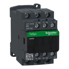 Контактор (пускатель) 18А 24В DC 1NO+1NC ограничитель [LC1D18BD] TeSys Deca Schneider Electric