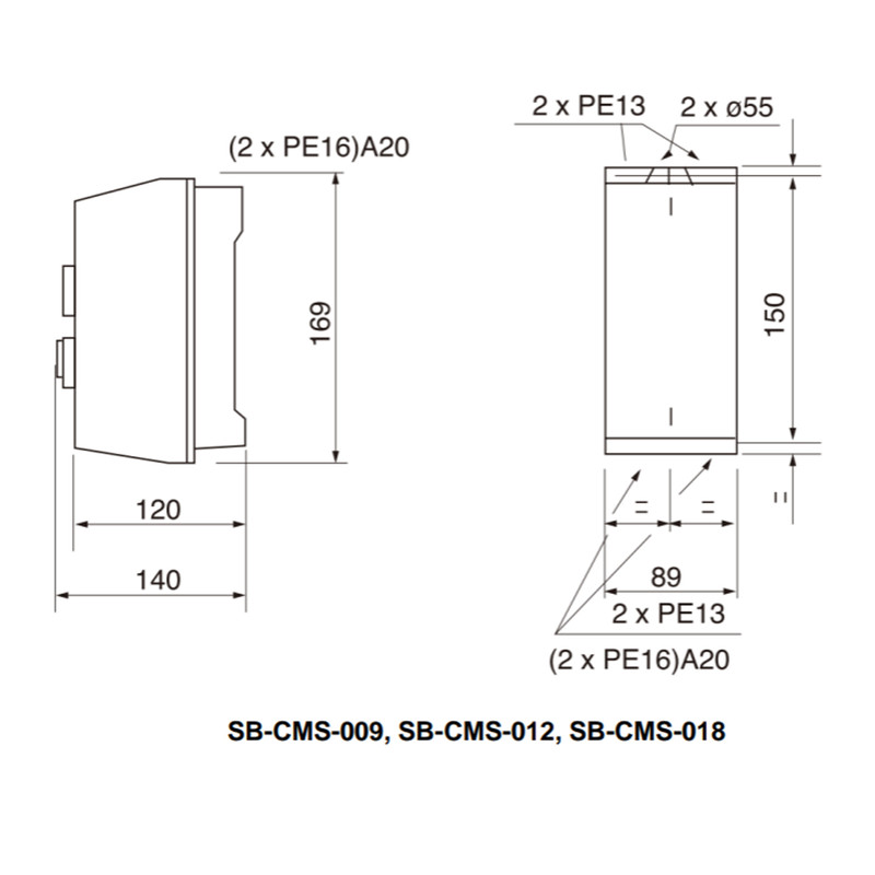 Контактор (пускач) в оболонці 18А 220В IP54 [CMS1-SB-018-220] SB-CMS-018 UEC
