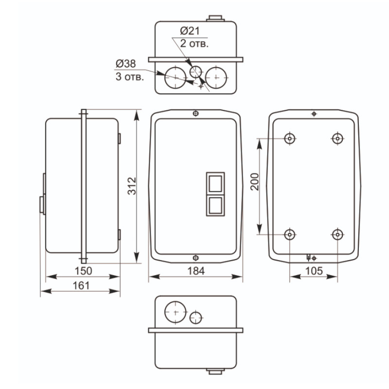 Оболонка для КМІ 40-95А IP54 [KKM-3] КМІ УЕК