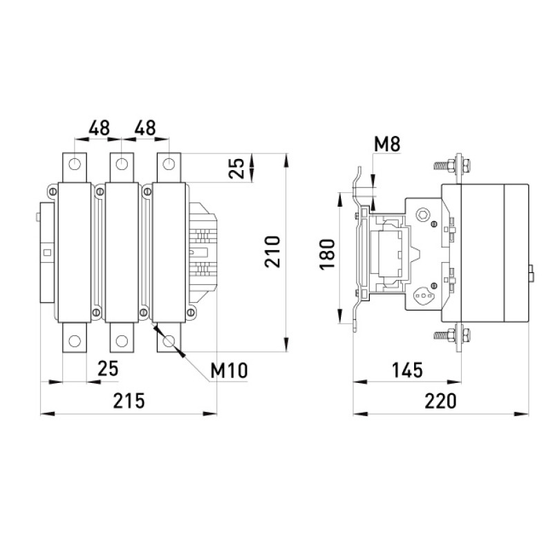 Контактор (пускач) 400А 220В 1НО [i.0090009] e.industrial.ukc.400.220 E.NEXT
