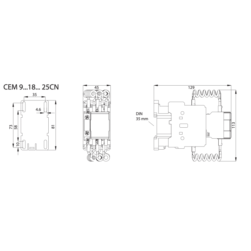Контактор для конденсаторів 12 кВАр 440В 1NO [4642130] CEM 9CN.10 ETI