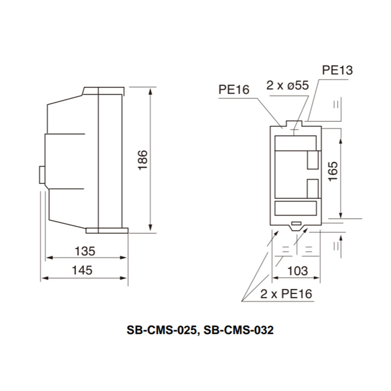 Контактор (пускач) в оболонці 32А 220В IP54 [CMS2-SB-032-220] SB-CMS-032 UEC