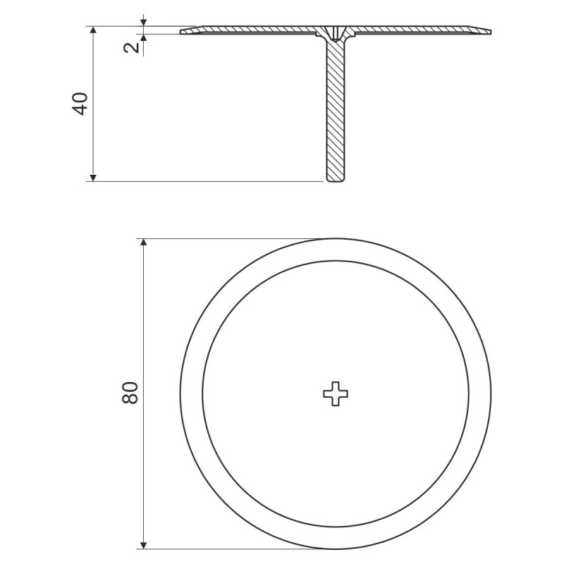 Крышка Ø80х2мм для коробок КU 68-1901, 68-1902 ПВХ [KO 68_HB] Kopos