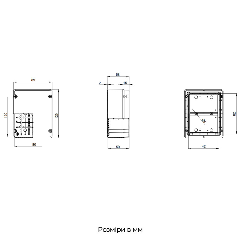 120x80x50мм внешняя распределительная коробка с гладкими стенками IP56 серая [GW44205] Gewiss
