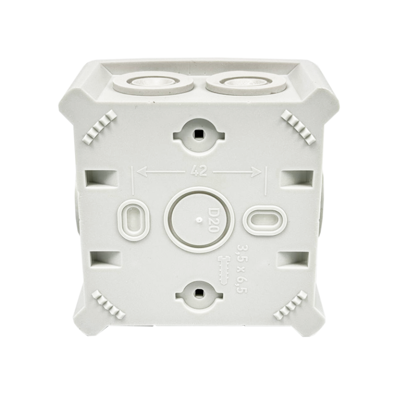100x100x50мм зовнішня розподільча коробка 6 вводів IP65 сіра [JB-100-100-050-G-IP65-GR] UEC