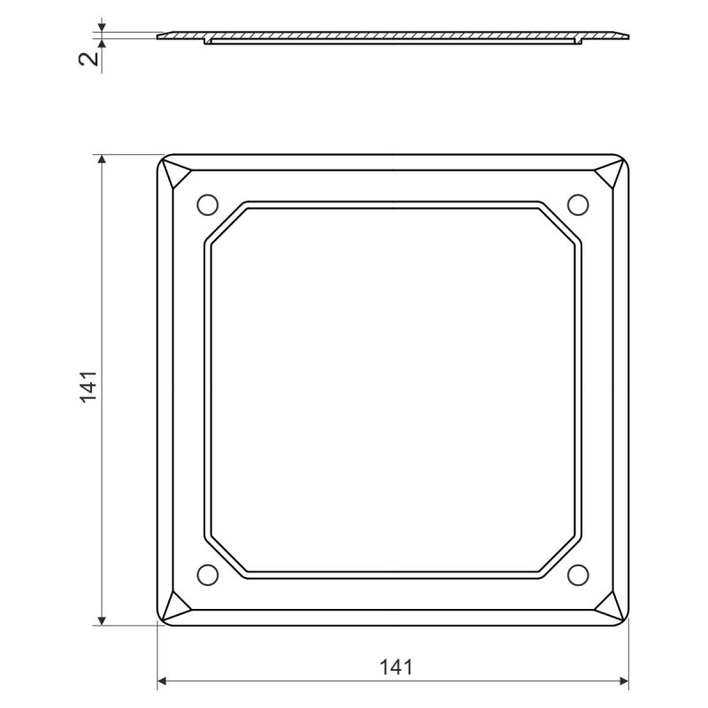 Кришка 141х141х2мм для коробки КО 100 E ПВХ [V 100 E_HB] Kopos