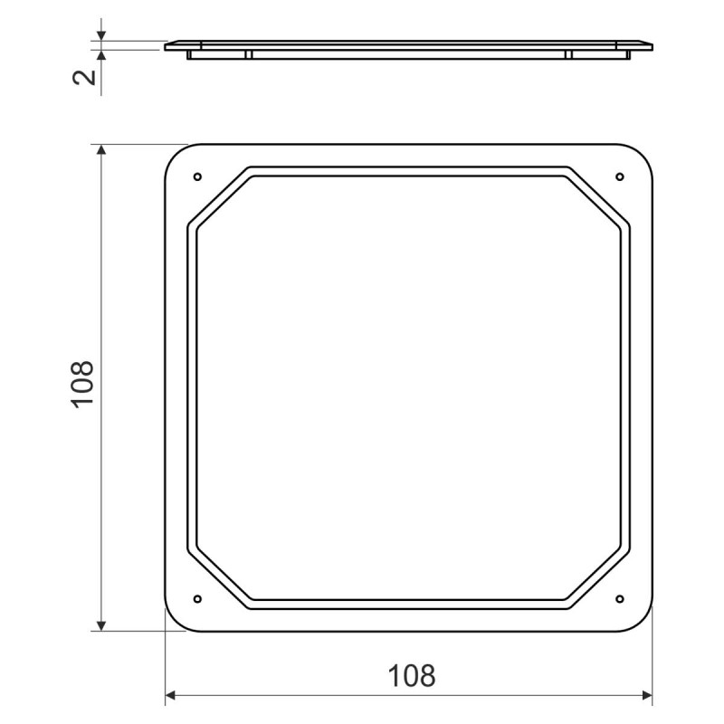 Кришка 108x108х2мм для коробки КО 100 ПВХ [KO 100 V_HB] Kopos