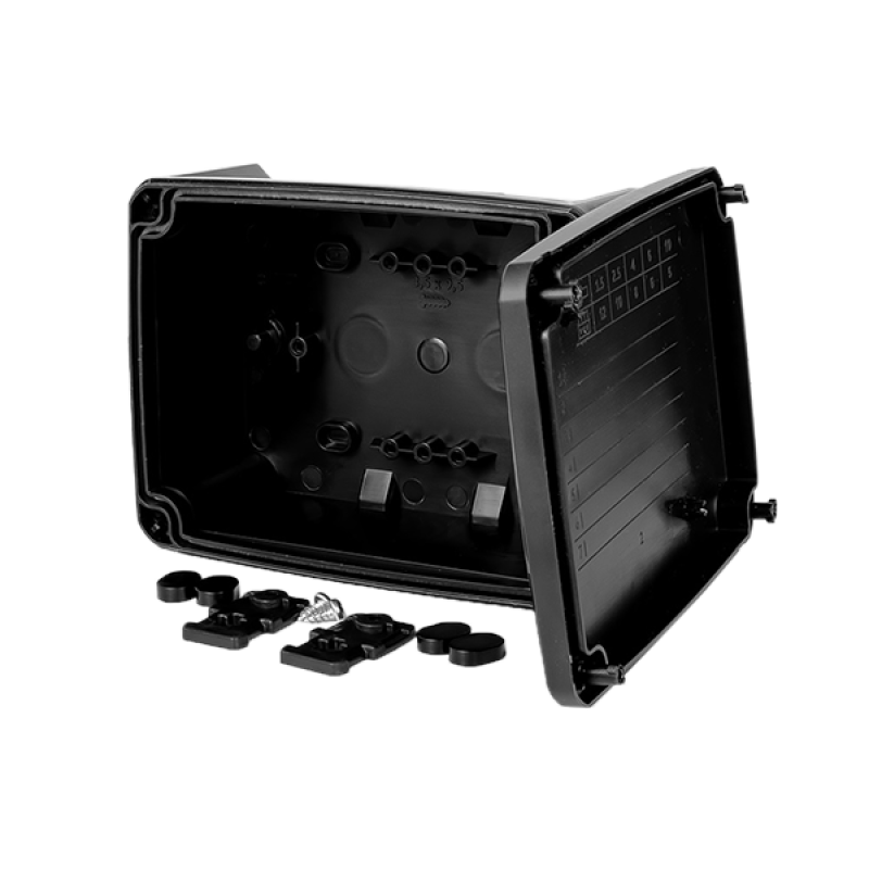 146x106x65мм внешняя распределительная коробка 10 вводов IP67 черная [JB-146-105-065-F-IP67-BL] UEC