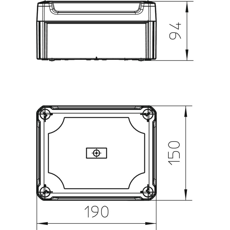 190х150х94мм внешняя распределительная коробка висока кришка IP66 [2007734] PP Т160 OBO bettermann
