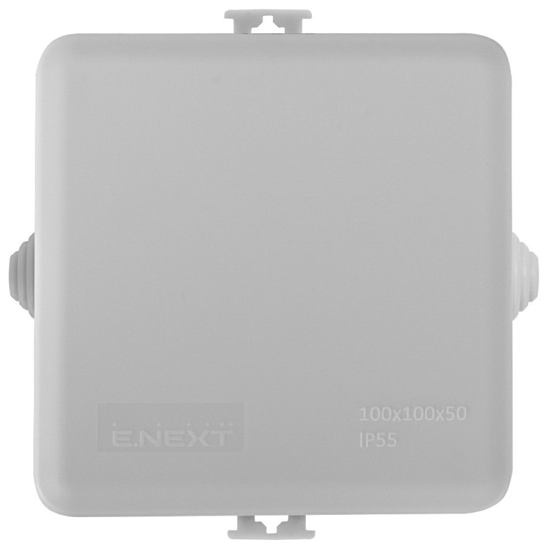100x100x50мм наружная распределительная коробка 2 герметичных ввода IP55 [s027041] E.NEXT e.db.stand.100.100.50u