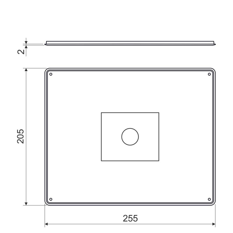 Кришка 255х205х2мм для коробки КО 250 ПВХ [KT 250 V_HB] Kopos