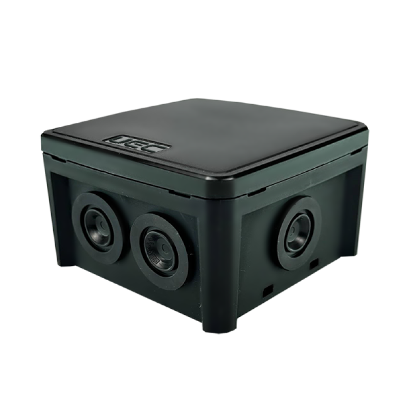 75x75x48 зовнішня розподільча коробка 6 вводів IP54 чорна [JB-075-075-048-G-IP54-BL] UEC