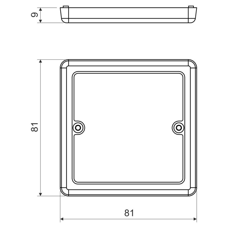 Кришка 81х81х9мм для коробок серии LK 80...R ПВХ [VLK 80/R_HB] Kopos