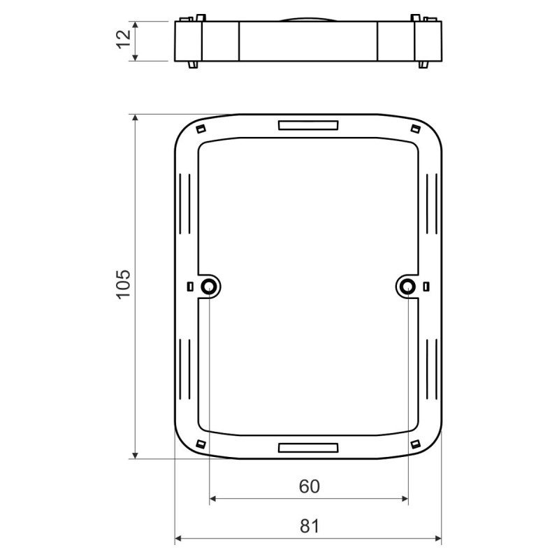 Рамка 81х105х12мм надставная для коробки LK 80x28 2ZT ПВХ [NR 2ZT_HB] Kopos
