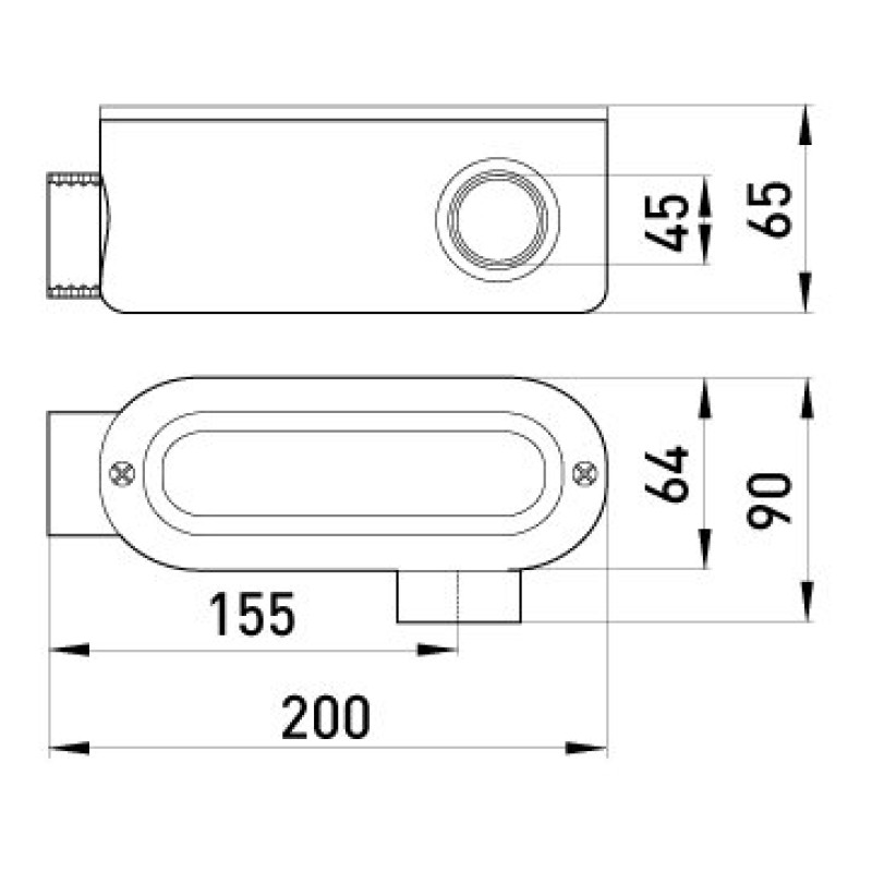 Соединитель ревизионный Г-образный e.industrial.pipe.db.revise.elbow.1-1/2" для труб 1-1/2", Enext [i0540005]