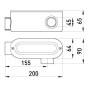 Соединитель ревизионный Г-образный e.industrial.pipe.db.revise.elbow.1-1/2" для труб 1-1/2", Enext [i0540005]