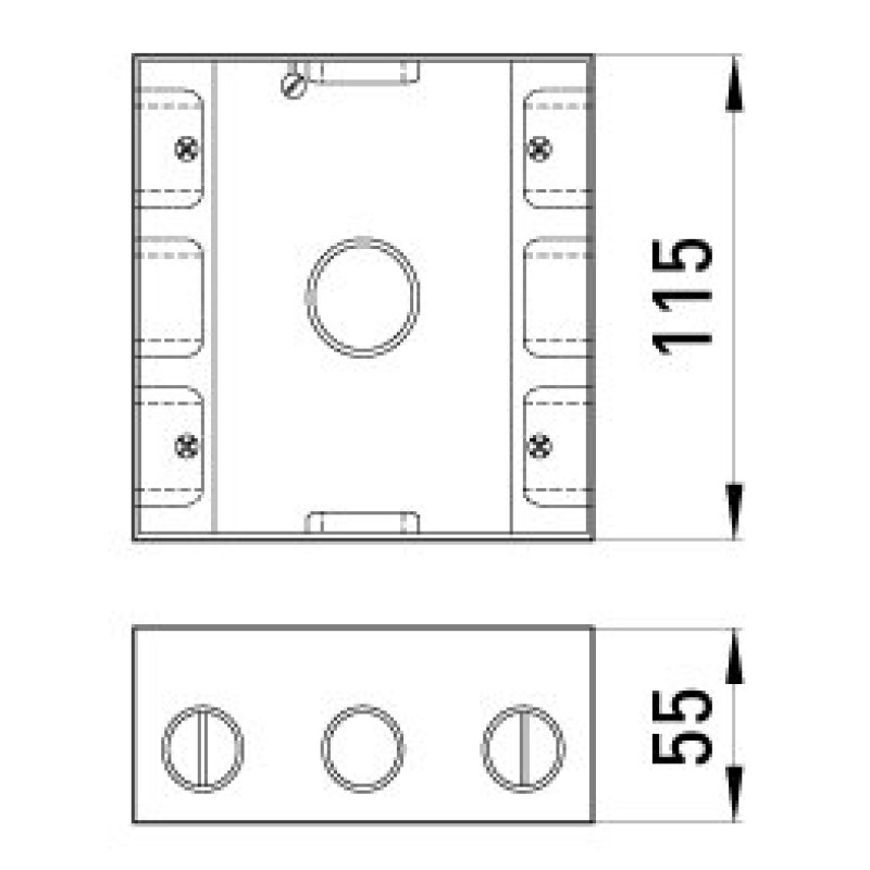 Коробка монтажная металлическая e.industrial.pipe.db.thread.5.х.3/4" с 5 резьбовыми входами 3/4", Enext [i0530008]