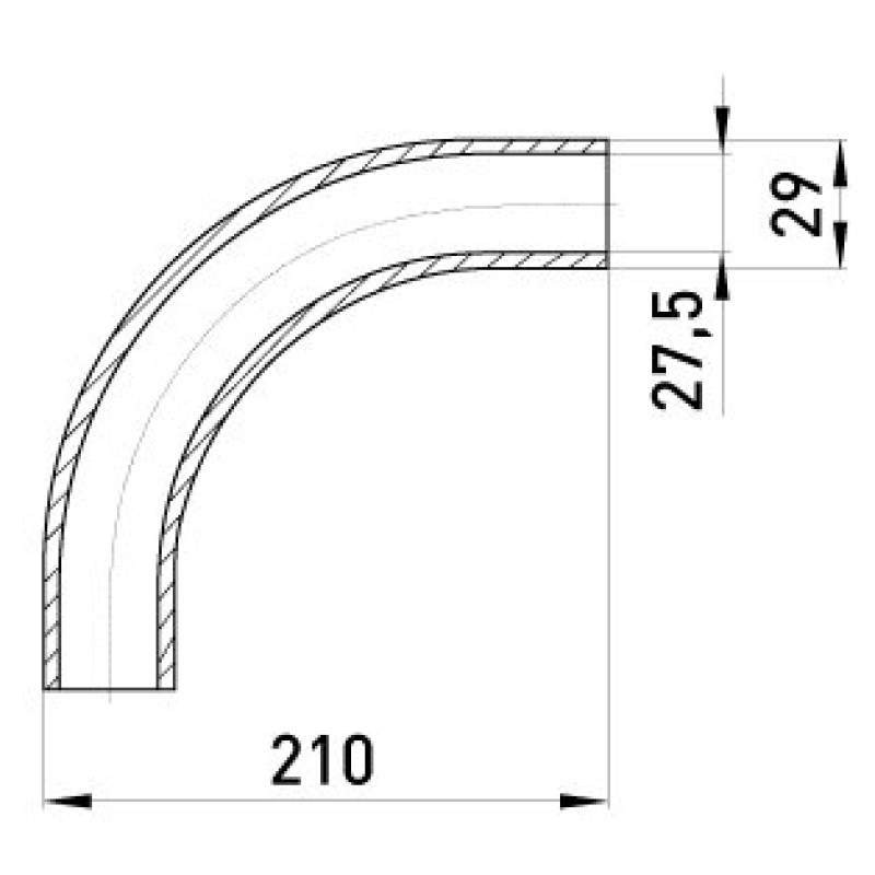Кутовий з'єднувач металевий e.industrial.pipe.angle.1 "без різьблення, 90 град., Enext [i0400003]