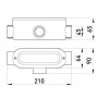 Соединитель ревизионный Т-образный e.industrial.pipe.db.revise.t.1-1/2" для труб 1-1/2", Enext [i0560005]