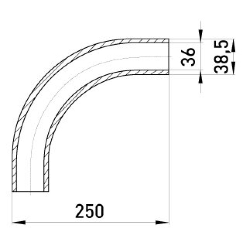 Угловой соединитель металлический e.industrial.pipe.angle.1-1/4" без резьбы, 90 град., Enext [i0400004]