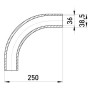 Угловой соединитель металлический e.industrial.pipe.angle.1-1/4" без резьбы, 90 град., Enext [i0400004]