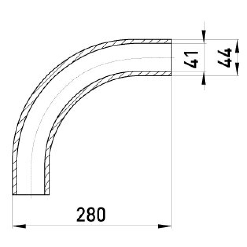 Угловой соединитель металлический e.industrial.pipe.angle.1-1/2" без резьбы, 90 град., Enext [i0400005]