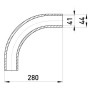 Угловой соединитель металлический e.industrial.pipe.angle.1-1/2" без резьбы, 90 град., Enext [i0400005]