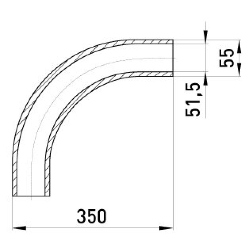 Кутовий з'єднувач металевий e.industrial.pipe.angle.2 "без різьблення, 90 град., Enext [i0400006]