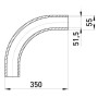 Кутовий з'єднувач металевий e.industrial.pipe.angle.2 "без різьблення, 90 град., Enext [i0400006]