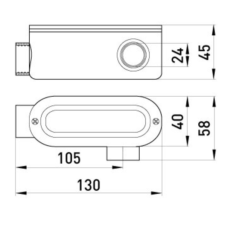 Соединитель ревизионный Г-образный e.industrial.pipe.db.revise.elbow.3/4" для труб 3/4", Enext [i0540002]