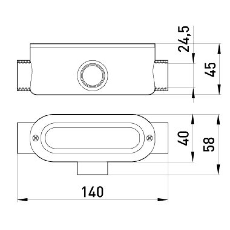 Соединитель ревизионный Т-образный e.industrial.pipe.db.revise.t.3/4" для труб 3/4", Enext [i0560002]