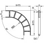 Кут горизонтальний 90° 80x600 r-600, гарячого цинкування, L5 Combitech, дкс [lc8660]