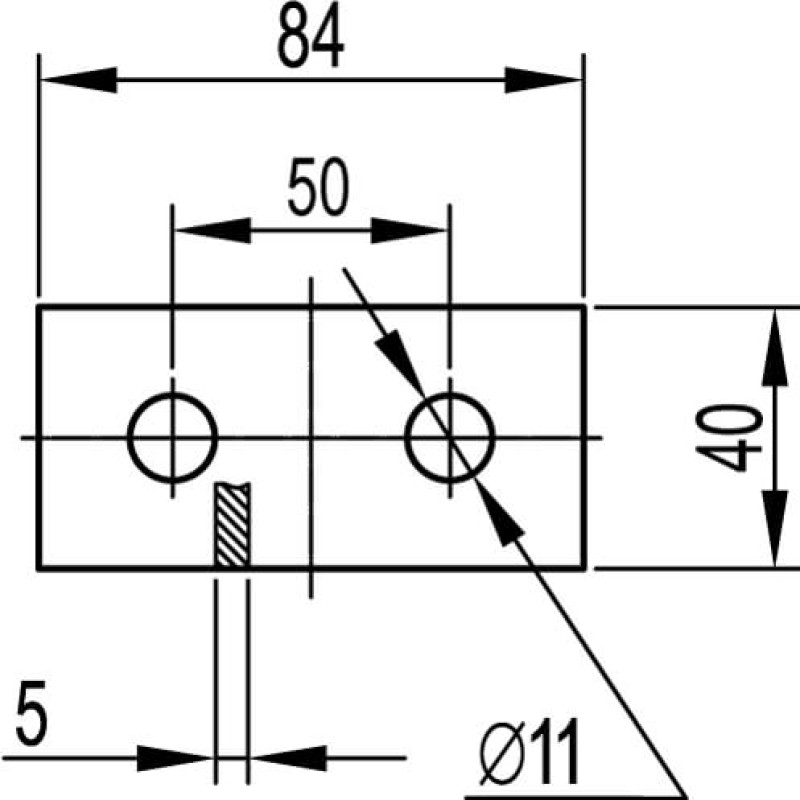 Пластина соединительная, длина 90*2 отверстия, горячеоцинкованная, b5 Combitech, дкс [bmd1011hdz]