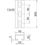 L-90см 50х30 сталь 3мм С-образный профиль оцинкованный [1121336]OBO bettermann