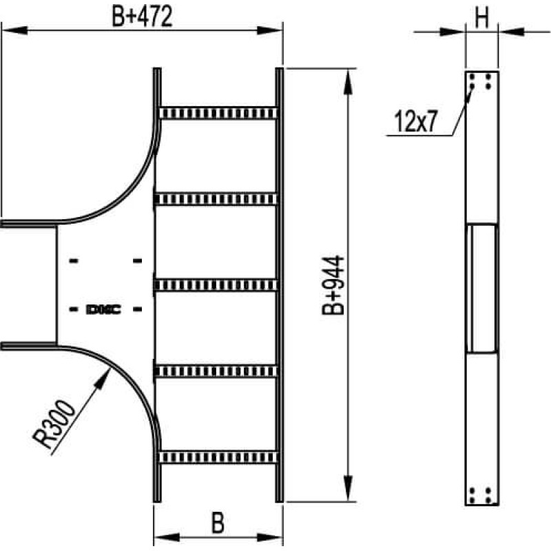 Т-відгалужувач 50х500 r-300, гарячого цинкування, L5 Combitech, дкс [lt5305]