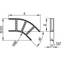 Кут горизонтальний 45° 50x400 r-300, гарячого цинкування, L5 Combitech, дкс [lc0534]