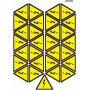 80x80x80мм Самоклеюча етикетка знак "Блискавка" жовтий (на аркуші 29шт) [SES010061] АСКО